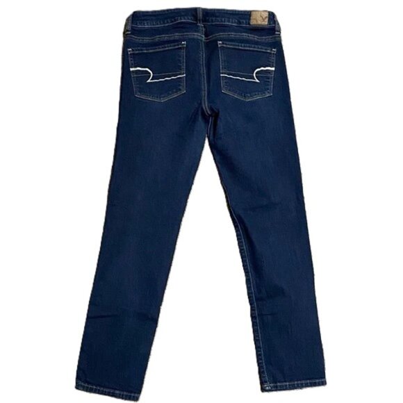 AE Skinny Super Stretch Dark Straight Leg Jeans - Picture 4 of 4